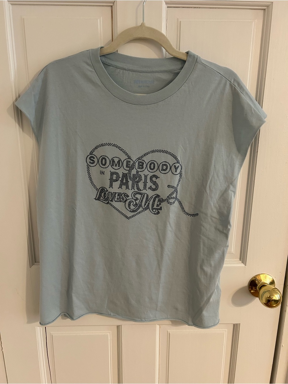 Zadig & Voltaire Light Blue Graphic Heart Tee
